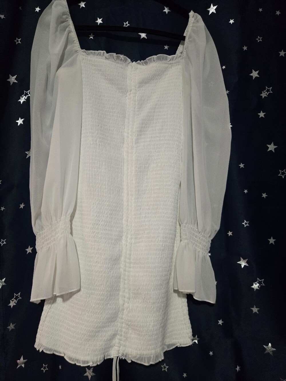 Princess Polly Women White Ruffle Sleeve Dress